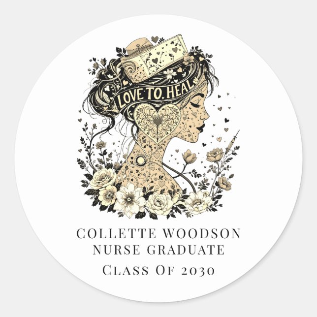 Nurse Graduation Party Runder Aufkleber (Vorderseite)