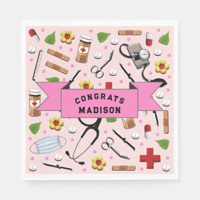 Nurse Graduation Party Serviette (Vorderseite)