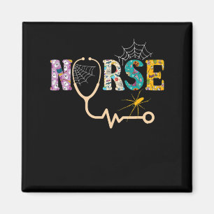 Nurse Halloween-Geschenk mit Pumpkin-Boo-Spider Magnet