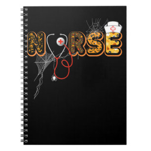 Nurse Halloween-Geschenk mit Pumpkin-Boo-Spider Notizblock