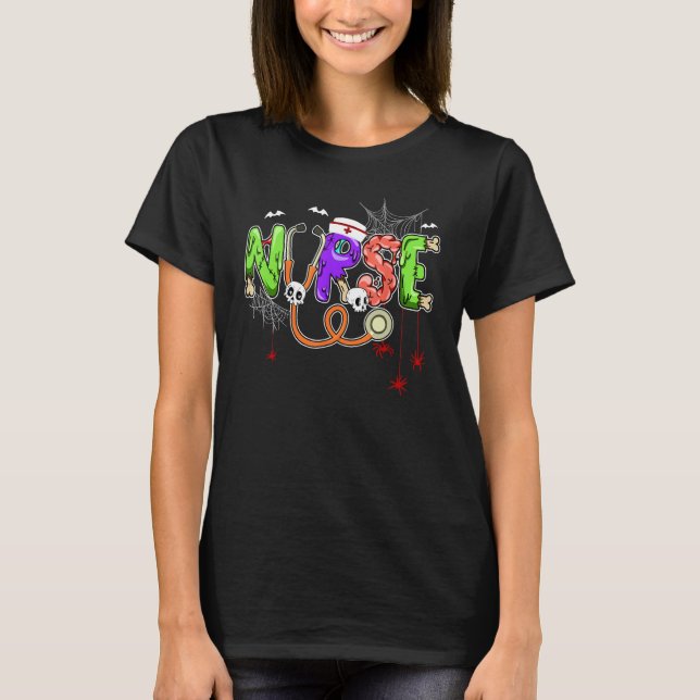 Nurse Halloween Kostüm Stethoscope Heartbeat Pump T-Shirt (Vorderseite)