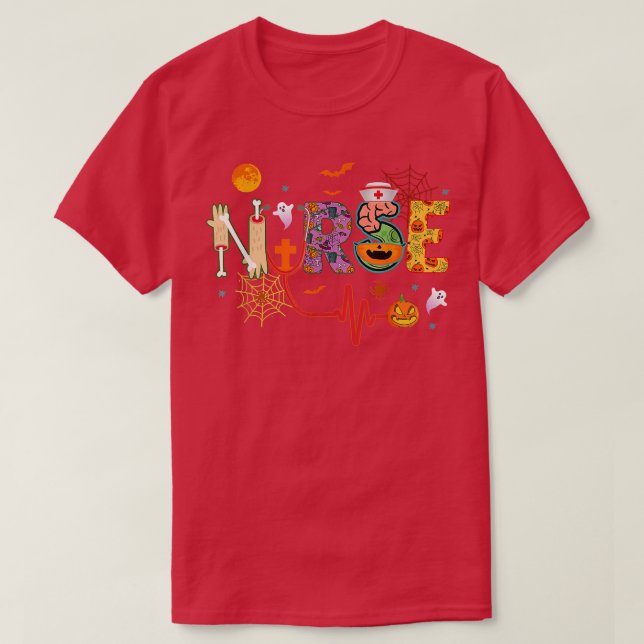 Nurse Halloween Kostüm Stethoscope Heartbeat Pump T-Shirt (Design vorne)