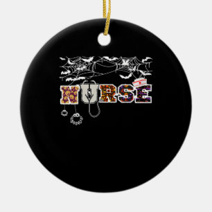 Nurse Halloween-Shirt Geschenk mit Kürbis Boo Spin Keramik Ornament