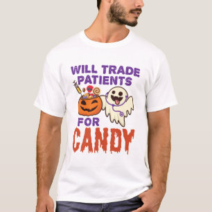 Nurse Halloween wird Patienten gegen Bonbons tausc T-Shirt