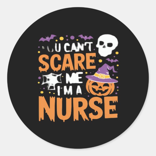 Nurse Halloween Witch Funny Nursing Essential T-Sh Runder Aufkleber (Vorderseite)