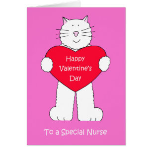 Nurse Happy Valentinstag Cartoon Katze