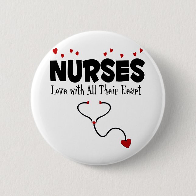 Nurse Heart Geschenk Button (Vorderseite)