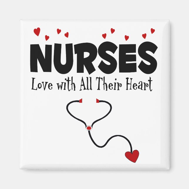 Nurse Heart Geschenk Magnet (Vorne)