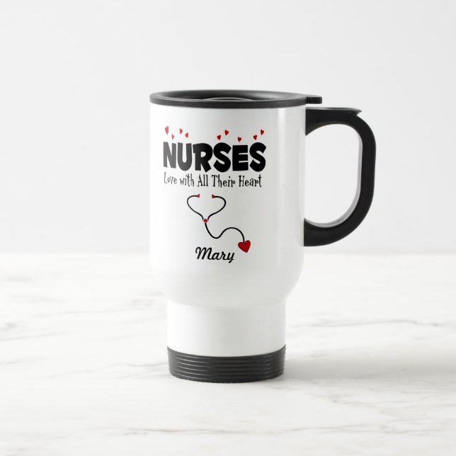 Nurse Heart Geschenk Reisebecher (Rechts)