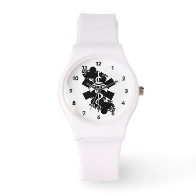 Nurse Heart Tattoo Armbanduhr (Vorderseite)