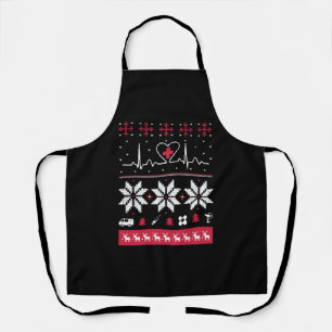 Nurse heartbeat - Ugly Christmas Sweater Schürze