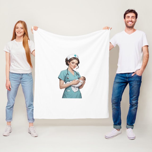 Nurse Holding Newborn - Gentle Care Medical Design Fleecedecke (Beispiel)