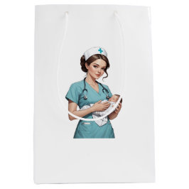 Nurse Holding Newborn - Gentle Care Medical Design Mittlere Geschenktüte