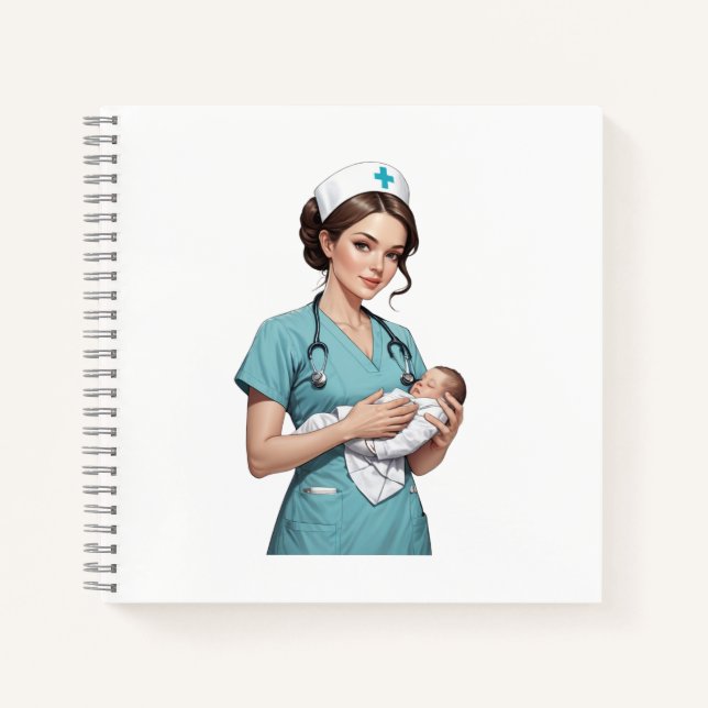 Nurse Holding Newborn - Gentle Care Medical Design Notizbuch (Vorderseite)