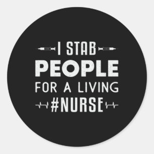 #Nurse ICU Nurses Medicinal Emergency Ambulance Runder Aufkleber