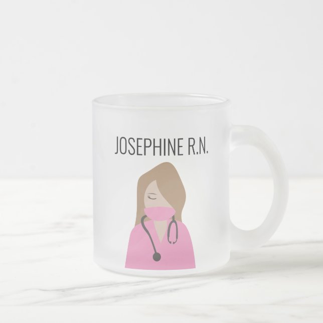 Nurse Illustration Pink Peaks Vielen Dank Mattglastasse (Rechts)