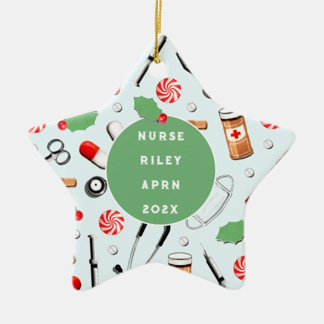 Nurse Keepake-Geschenk Keramik Ornament (Vorne)