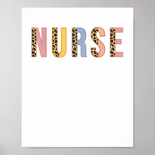 Nurse Leopard Cheetah Print Rn Apprecision Day Wo Poster