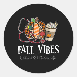 Nurse Leopard Pumpkin Fall Vibes und dass PCT Nurs Runder Aufkleber