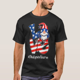 Nurse Liebe Gnome Dialysis Usa Flag Patriotic 4. O T-Shirt