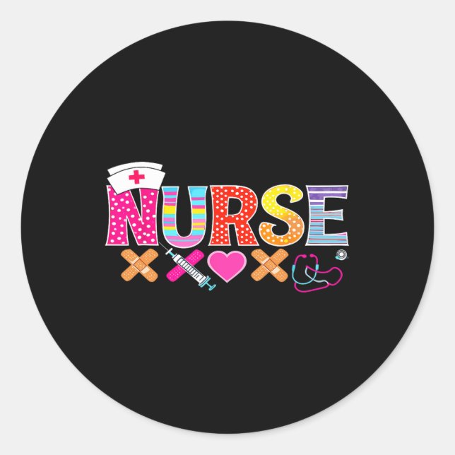 Nurse Life 2025 Heartbeat für das D Runder Aufkleber (Vorderseite)