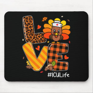 Nurse Life Fall Icu Nurse Türkei Erntedank Day Mousepad