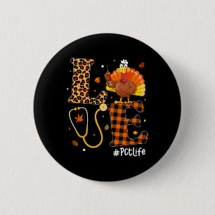 Nurse Life Fall Pct Leopard Kariert Thanksgivi Button