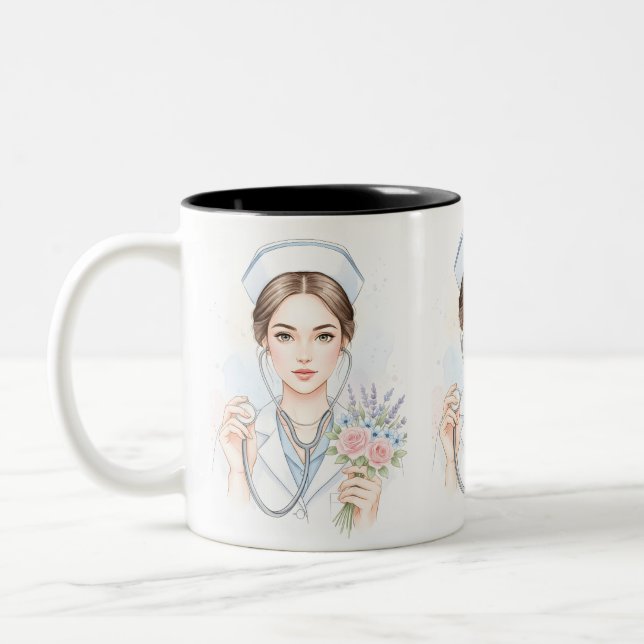 Nurse Life – Gentle Strength Zweifarbige Tasse (Links)
