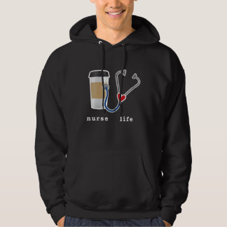 Nurse Life Geschenk Kaffee Lover Stethoscope Graph Hoodie