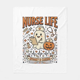 Nurse Life Halloween-Geist-Kürbis-Vintage-Shirt D Fleecedecke