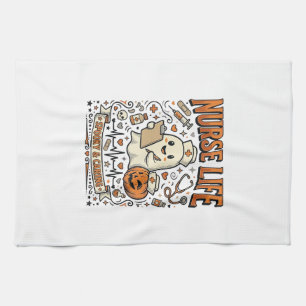 Nurse Life Halloween-Geist-Kürbis-Vintage-Shirt D Geschirrtuch