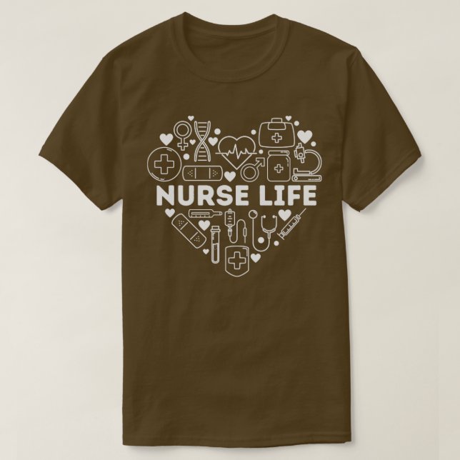 Nurse Life Heart Shape Nursing Week RN LPN CNA Hea T-Shirt (Design vorne)