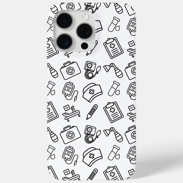 Nurse Life Icon Muster Case-Mate iPhone Hülle (Rückseite)