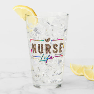 "Nurse Life" in eleganten Regenbogenfarben Glas