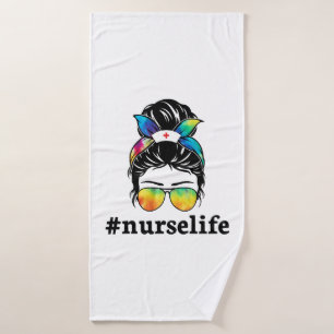 Nurse Life Messy Bun Girl avec Sublimation de verr