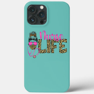 Nurse Life Messy Bun Hair Leopard Nurses Day Case-Mate iPhone Hülle