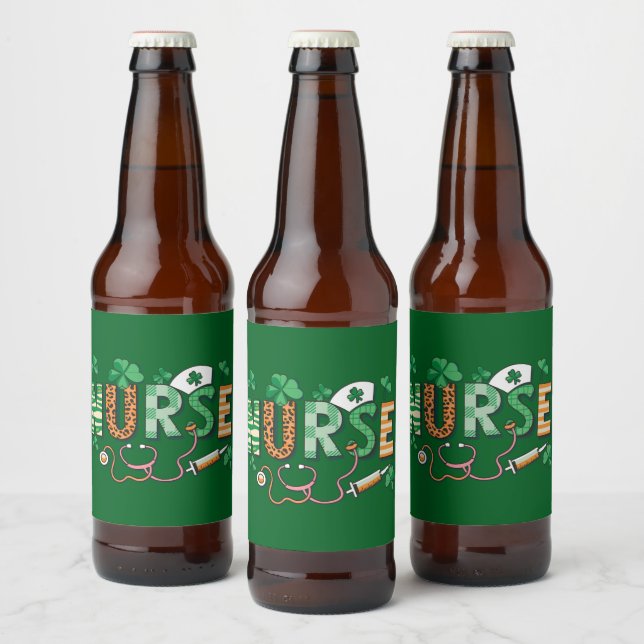 Nurse Life Nurse Day gibt St Patricks Day Bierflaschenetikett (Flaschen)