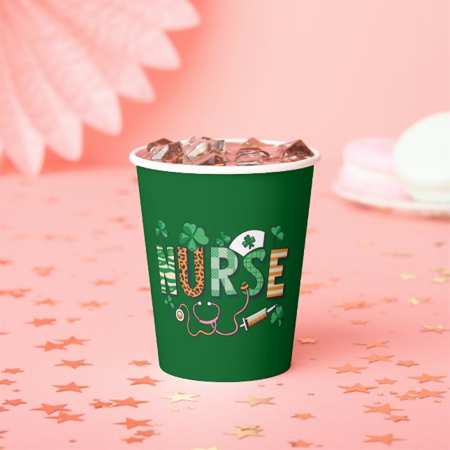Nurse Life Nurse Day gibt St Patricks Day Pappbecher (Insitu)