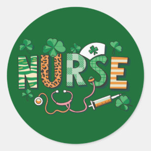 Nurse Life Nurse Day gibt St Patricks Day Runder Aufkleber