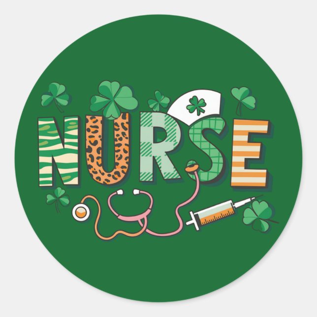 Nurse Life Nurse Day gibt St Patricks Day Runder Aufkleber (Vorderseite)