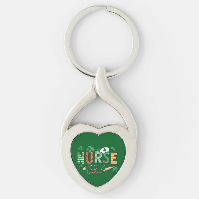 Nurse Life Nurse Day gibt St Patricks Day Schlüsselanhänger (Vorderseite)