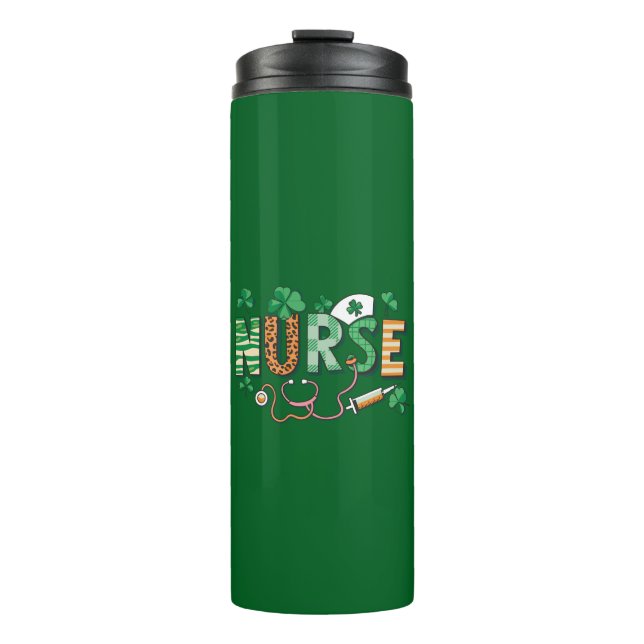 Nurse Life Nurse Day gibt St Patricks Day Thermosbecher (Vorderseite)