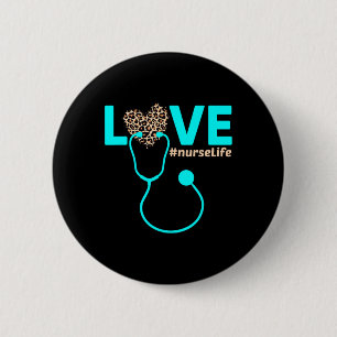Nurse Life Rn Lpn Cna Healthcare Leopard Nurse Wee Button