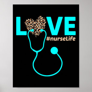 Nurse Life Rn Lpn Cna Healthcare Leopard Nurse Wee Poster
