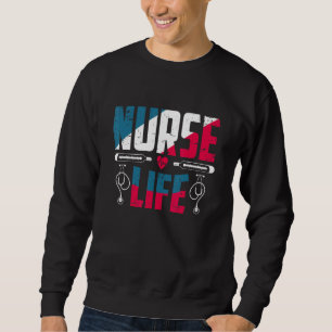 Nurse Life Rn Lpn Cna Healthcare Stethoscope Therm Sweatshirt