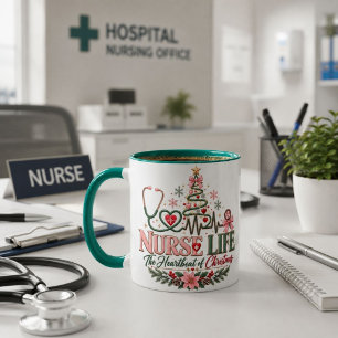 Nurse Life Weihnachtstasse, Das Herzschlag-Geschen Tasse