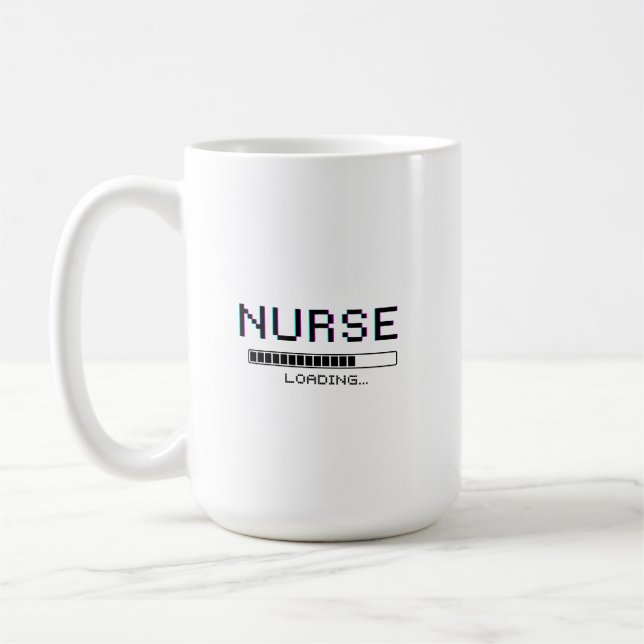 Nurse Loading Glitch Pixel Art Design Kaffeetasse (Links)