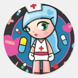 Nurse Lolita Runder Aufkleber
