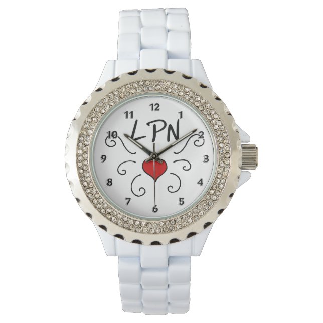 Nurse LPN Liebe Tattoo Armbanduhr (Vorderseite)