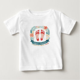 Nurse Mamma with Baby Footprints und Floral Frame Baby T-shirt